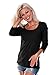 Kavio! Women Slub Jersey Scoop Neck 3/4 Sleeve