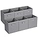 MaidMAX Cloth Storage Cubes Bins Baskets Containers with Dual Handles for Home Closet Nursery Drawers Organizers, Flodable, Dark Gray, Set of 6