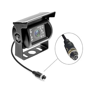 Camecho Achteruitrijcamera, 4-polige aansluiting, waterdichte camera, 12 V, 24 V, nachtzicht, voor auto, bus…