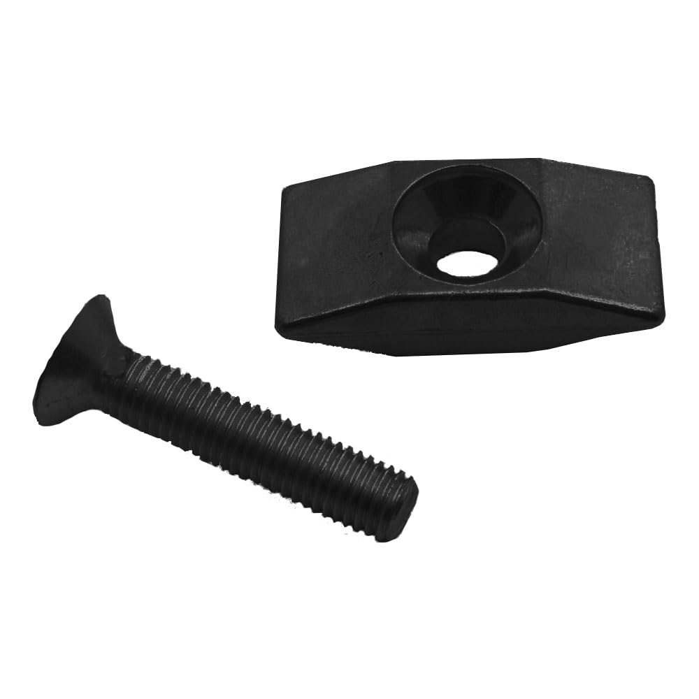 Pletscher F15/3 Rear Stay Kicktand Top Plate and Mounting Bolt, Black, M10x50mm