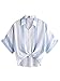MakeMeChic Women's Striped Crop Tops Knot Front Casual Blouse