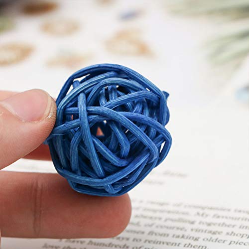 JETEHO 30 Pack Birds Toy Rattan Toy Balls Birdsor Parrot Budgie Parakeet Chewing Toys Pet Bird Chew Toy Table Wedding Party Decorative Crafts Hanging DIY Accessories