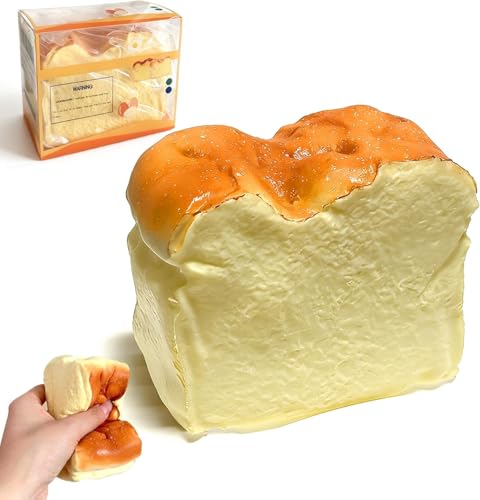 ORCHID M® Sticky Bread Slow Rising Squishy, Silky Smooth Realistic Toast Shaped Slow Rise Squishies, Round Bread Squishy Food Squishies for Adults: Stress Relief & Sensory Fidget Toy