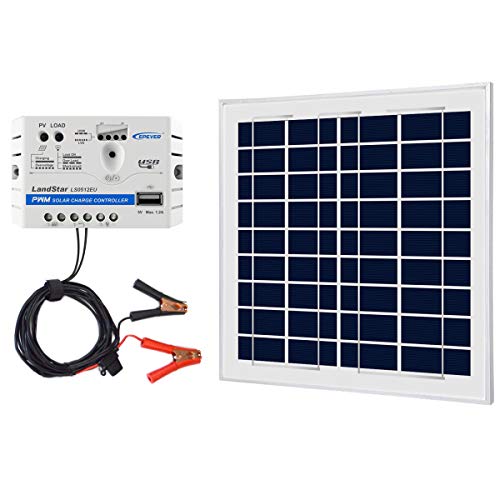 ACOPOWER 15W 12V Solar Charger Kit, 15 Watts Polycrystalline Solar Panel & 5A Charge Controller for RV, Boats, Camping; w USB 5V Output as Phone Charger