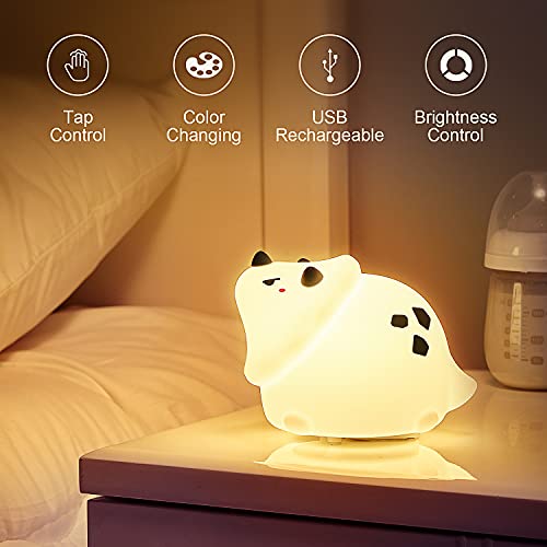 Dinosaur Night Light,Cute Night Light for Kids Boys Girls Baby Toddler Children,Nursery Silicone Squishy Soft Battery Powered Color Changing Animal Dino Lamp for Bedroom,Dinosaur Birthday Gifts