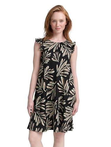 TOM TAILOR Denim Vestido de Mujer, 37993 - Abstract Black Beige Print, L