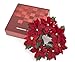 Homeseasons LED Pre-Lit Red Poinsettia, Christmas Poinsettia Wreath Centerpiece (Red)