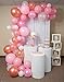 Funwoo Balloon Garland Kit | Pink Balloon Arch Kit | Pack of 100 Rose Gold White Blush Pink Balloons for Baby Shower Bridal Girls Birthday Party Decorations | Glue Dots and Decorating Strip Included