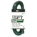 Iron Forge Cable Weatherproof 15 Ft Outdoor Extension Cord - 16/3 SJTW Heavy Duty Green Extension Cord 3 Prong - 13 Amp Exterior Power Cable