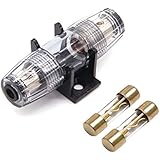 VonSom Car Amplifier Fuse Holders Single in-Line AGU Fuse Holder 4 8 AWG Wire with 2 60A Fuses for Car Audio Alarm Amplifier
