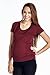 LaClef Women's Doubled Layered Scoop Neck Ruched Maternity Nursing Breastfeeding Top