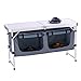 CampLand Outdoor Folding Table Aluminum Lightweight Height Adjustable with Storage Organizer for BBQ, Party, Camping