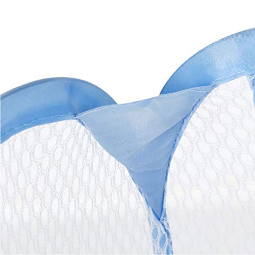 Portable, Durable Handles, Laundry Basket Pop Up Mesh Bin Tidy Storage Foldable Cloth Washing Bags Hamper 2Pcs (Blue)
