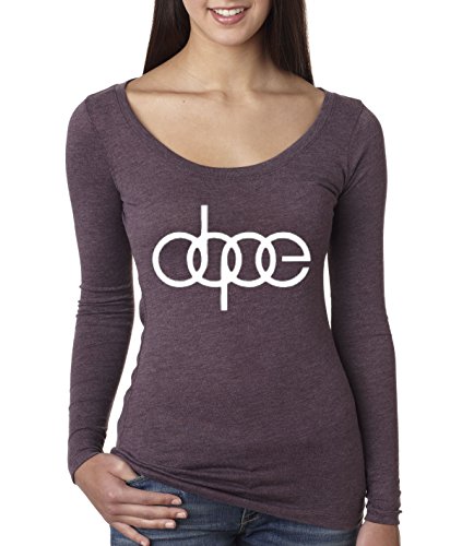 New Way 103 - Women's Long Sleeve T-Shirt Dope Audi Logo TT S4 Quattro VW Turbo Boost JDM illest R8 Medium Vintage Purple