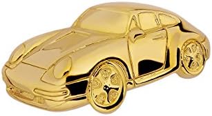 Gold Plated Cabouchon Porsche Carrera Pin Brooch