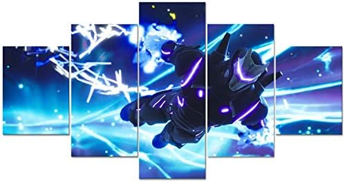 Jackethings 5 Piece Cool Man with Iron Print Painting Unframed for Home Game Club Bar Canvas Art Decor