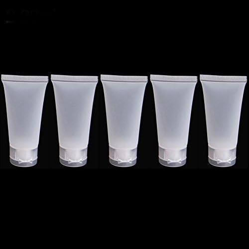 Polytree 5Pcs Empty Refillable Soft Plastic Travel Tubes Bottle Container For Cosmetics Shampoo Cleanser Shower Gel Body Lotion size 30ml (Frosted)