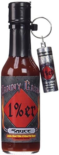Danny Cash's 1%er Naga Jolokia Hot Sauce (5 oz) with Keychain