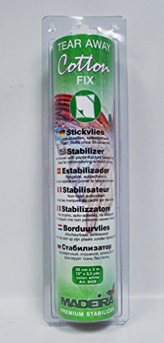 Madeira 20990203 Cotton Fix Tear Away Stabilizer, White