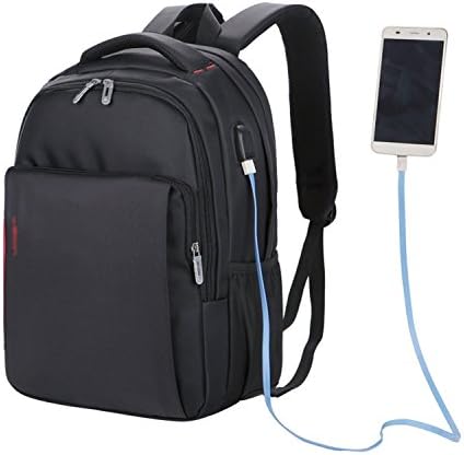 College Backpack, Business Laptop Backpack, Anti-theft Water Resistant Computer USB Charging Port, Lightweight Travel Bag Perfect Luminous Gray bag for Student, Men &amp; Women