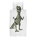 Snurk Duvet Cover Set Duvet Cover with Matching Pillowcase – 100% Cotton Duvet Cover and Pillow Case Set for Kids – Soft Cover Bedding for Your Little One – T-Rex Dino for Twin-Size Beds and Pillows
