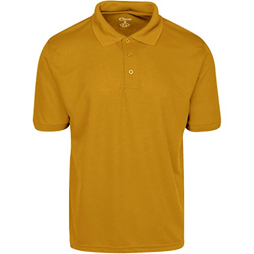 Premium Mens High Moisture Wicking Polo T Shirts (Gold, 4XL)