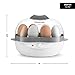 Gourmia GEC175 Electric Egg Cooker - Soft, Medium or Hard Boil - Poacher & Steamer Trays - 6 Egg Capacity - Steaming Shelf for Bread and Vegetables - Automatic Shut Off - 400W - Free Recipe Book,Silver,Single Layer