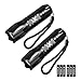 LE Tactical LED Flashlight, Small and Super Bright Torch Light, Waterproof, 200 Lumens for Camping, Running and more, AAA Batteries Included, Pack of 2