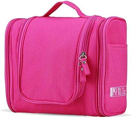 YELLOW LEAF PRODUCTS Waterproof Toiletry Bag | Travel Organizer Pouch with Hanger & Side Pocket for Multipurpose | Makeup Pouch | Unisex Travelling Zipper Pouch for Storage (Baby Pink)