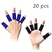 Busy Mom 20pcs Summer Finger Sleeves Sport Elastic Arthritis Trigger Braces Knuckle Compression Protector Prevent Calluses (10black&10blue)