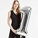 40inch Silver Foil 21 Helium Jumbo Digital Number Balloons, 21st Birthday Decoration for Girls or Boys, 21 Year Old Birthday Party Supplies (Number