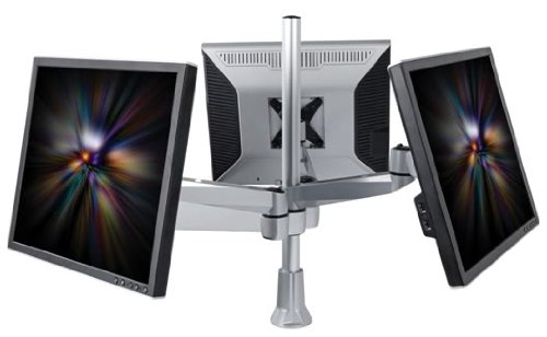 Mount-It! MI-52111 Multiple Users Triple LCD LED Computer Monitor Desk Mount Stand Grommet Clamp 20 22 24 25 26 27 Vizio Insignia ViewSonic Acer Dell HP LG Asus