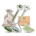 Jade Roller 2pcs & Gua Sha Tool 1pcs for Face 100% Natural Jade Stone Anti Aging Facial Skin Massage Set | Reduces Puffiness &Wrinkles | Therapy for Slimming - Include Bag, Instructions (1)