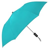 StrombergBrand Spectrum Popular Style Automatic Open Close Small Light Weight Portable Compact Tiny Mini Travel Folding Umbrella for Men and Women, Teal