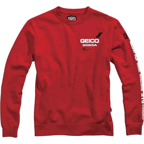 GEICO Honda フルジッパーパーカー 100 Men's Geico Honda Sect Sweatshirt Red 2xl for sale
