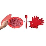 KitchenFirst Premium 7 In 1 Burger Press/Patty Maker & Freezer Container Made Of BPA Free Food Grade Silicone-nonstick Mold For Quarter Pound Patty With FREE Silicone Barbecue Gloves And Basting Brush