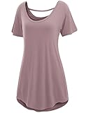 Doublju Womens Basic Comfy Short Sleeve Oversized Long Tunic Top INDIPINK 2XL