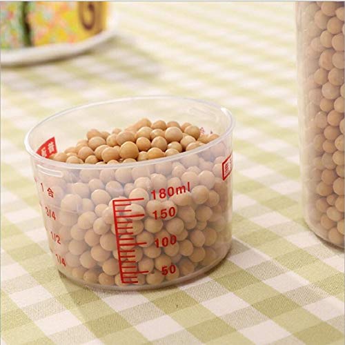 JISETY Kitchen Storage Organizer Cereal Container Rice Grain Bean & Measuring Cup Sealed Box Silicone Ring Tank
