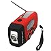 iRonsnow Upgraded Version IS-088U+ Dynamo Solar Hand Crank Self Powered AM/FM/NOAA Weather Radio with LED Flashlight and 1000mAh Emergency Power Bank (Red)
