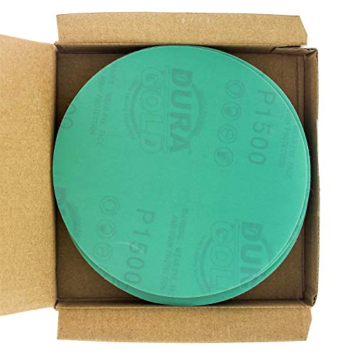 Dura-Gold Premium 6" Green Film PSA Sanding Discs - 1500 Grit (Box Of 25) - Self Adhesive Stickyback Sandpaper For DA Sander, Detailing Finishing Cut Abrasive, Sand Automotive Paint Woodworking Wood - Foto 6