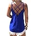 Blooming Jelly Women's Casual Loose Strap Hollow Out Back Camisole Tank Tops Blue