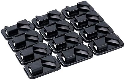 12 Pieces ZEPST Cable Clips Cable Organizer Cord Management Wire Holder System for Organizing Cable Cords Home and Office, Self Adhesive Cord Holders Desk Cable Organize (Black-03)