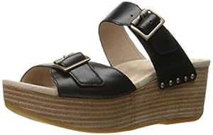 Image of Dansko Women's Selma Platform Sandal, Black Burnished, 40 EU/9.5-10 M US