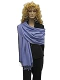 Cashmere Pashmina Group: Solid Pashmina Shawl, Scarf, Wrap & Stole (Large size) Periwinkle