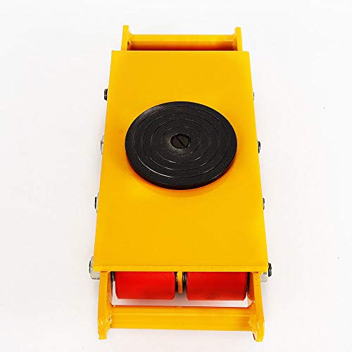12 Ton Machinery Mover,Heavy Duty Machine Dolly Skate 8-Rollers Machinery Mover 360°Rotation for Warehousing Distribution Transportation USA Stock (Yellow) - Thumbnail 5