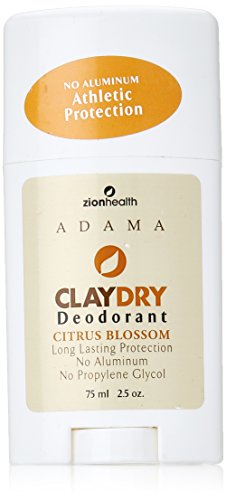Zion Health Adama Minerals Clay Deodorant, Citrus Blossom, 2.5 Ounce