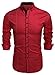 COOFANDY Men's Button Down Dress Shirts Casual Slim Fit Shirts(Red,XXL)