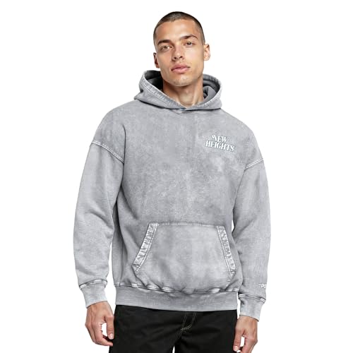 Mens New Heights Washed Classic Pull Over Hoodie Washed Grey Xl