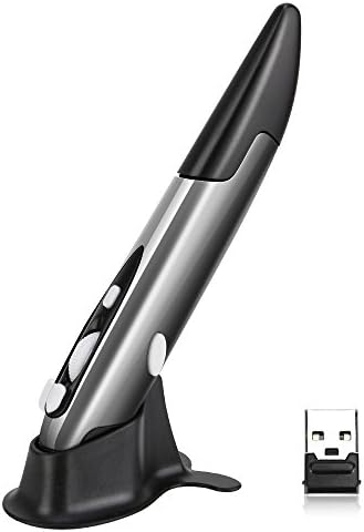 Wireless Mouse M02 2.4GHz USB Wireless Optical Pen Adjustable 800/1200/1600 DPI Handwriting Smart Mouse Pen Mouse Presenter for PC Laptop iMac Android Tablet Gray