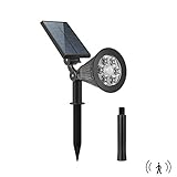 Solar Spotlight Lights 2 in 1 Motion Sensor Landscape Lights 6 LED Waterproof Outdoor Security Lighting Adjustable Wall Light Auto On/Off for Yard Garden Driveway Pathway Pool Tree Patio